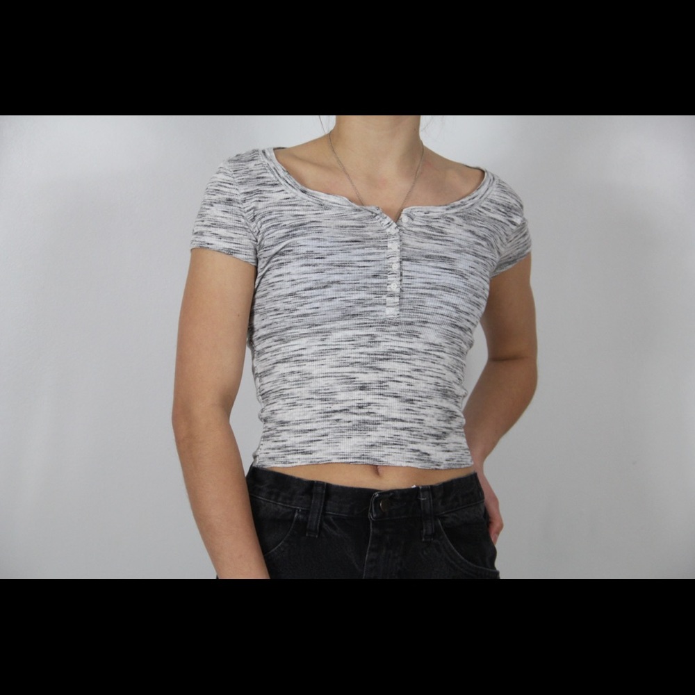 Prince and fox grey crop top, cut,